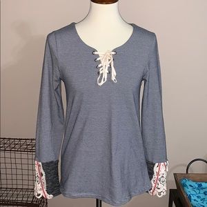 Hem‎ & Thread Size Small Embroidery Cuff Striped